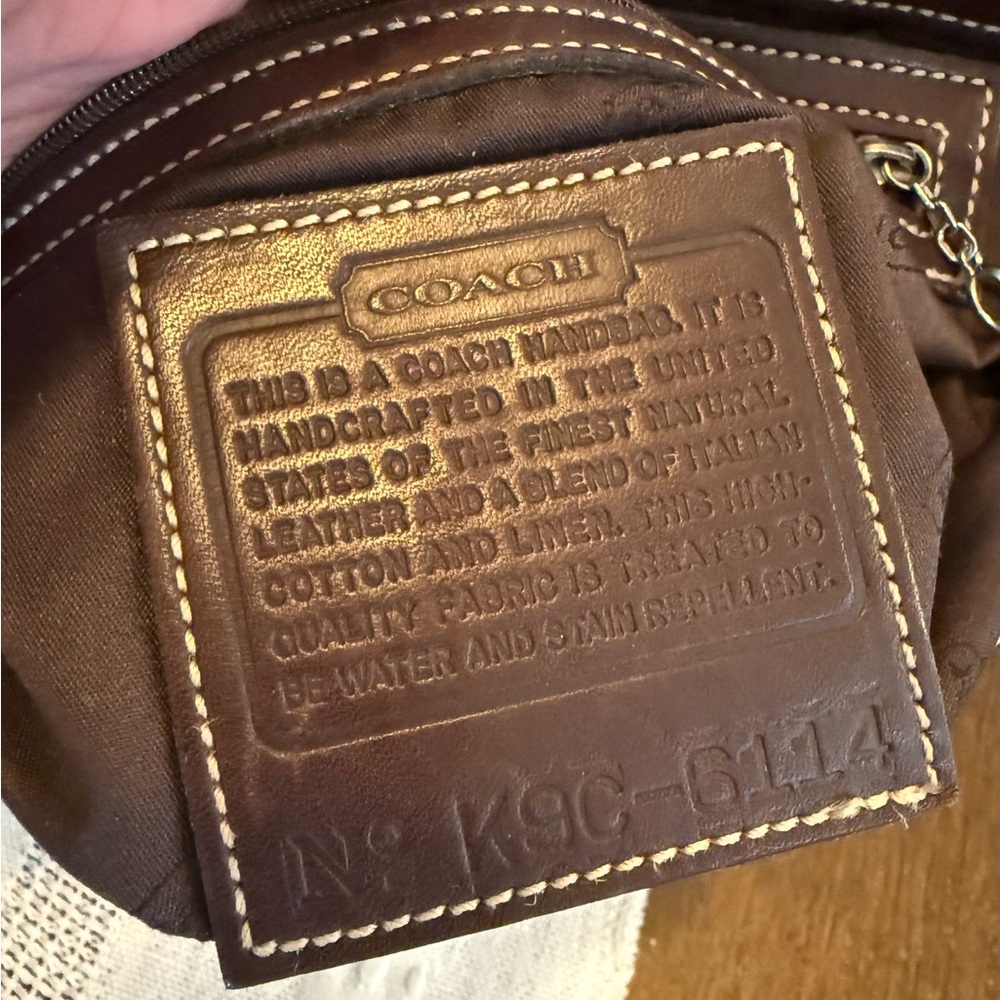 Coach Bleeker Vintage Linen and Leather Made in USA - Picture 8 of 9